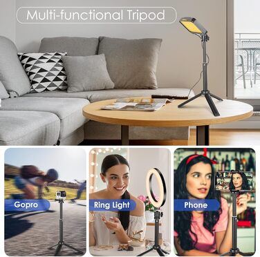 LED відеосвітло UBeesize 2 шт. з регульованою яскравістю, штативом та фільтрами для відеоконференцій, стрімінгу та YouTube