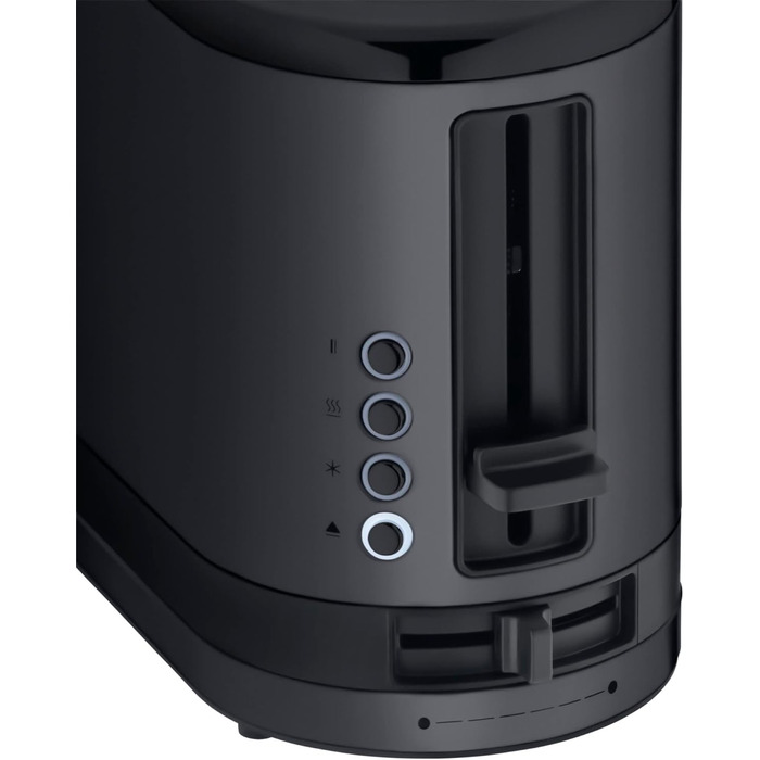 WMF Kitchen Mini Long Slot Toaster, 2 Slices with Roll Attachment, Slim Toaster, XXL, Bagel Function, 7 Browning Levels, 900W, Stainless Steel Matte, Black