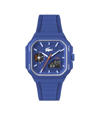 Годинник Lacoste LC33 Square силіконовий, блакитний - кварцовий, чоловічий/жіночий