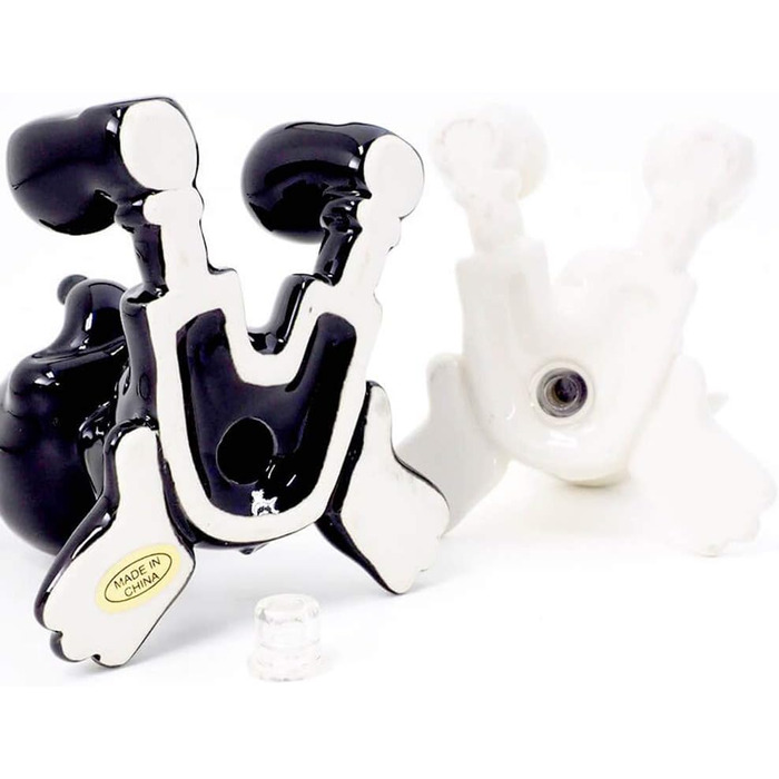 Enesco Disney Ceramics Salt and Pepper Shakers Mickey Mouse, Sitting, 8.9 cm, Black and White