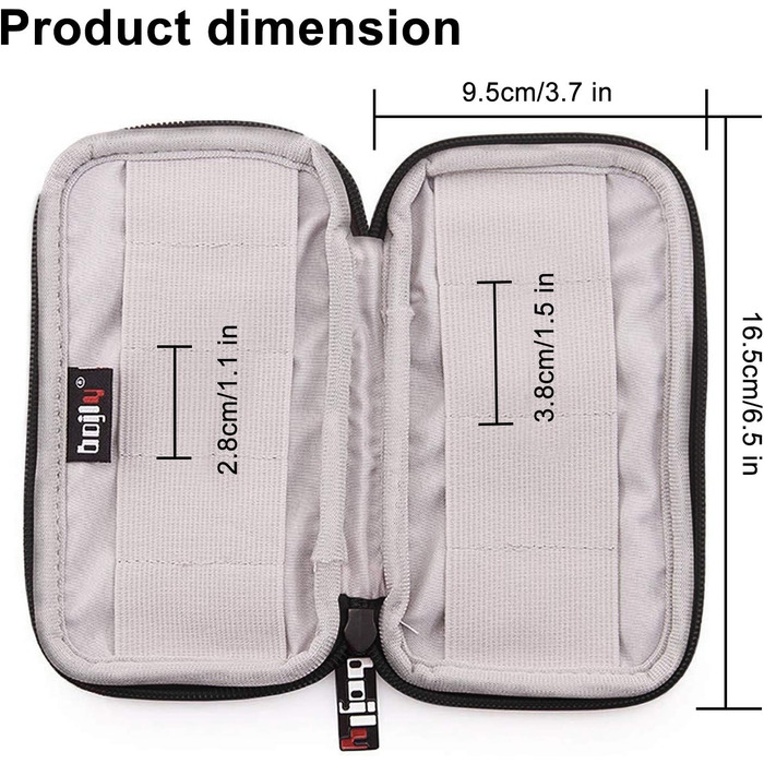 Водонепроникна сумка-органайзер для аксесуарів електроніки, 9 відділень для USB-накопичувачів, чорний, великий