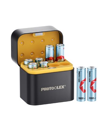 Набір акумуляторів PHOTOOLEX AA Li-ion 3000 mWh (8 шт.) з зарядним пристроєм та кейсом, 1.5V, висока ємність
