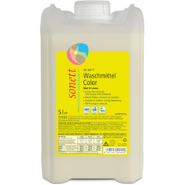 Універсальний рідкий пральний засіб Sonett Color Mint & Lemon для кольорових речей, 5 л