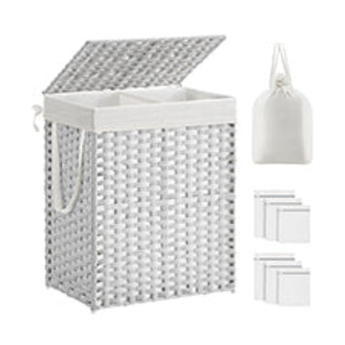 Laundry Basket with Lid - White