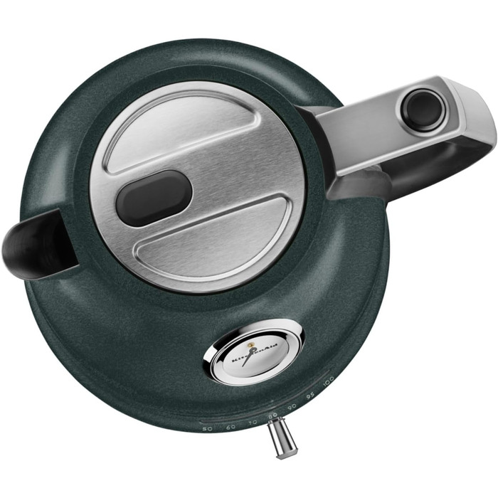 KitchenAid Kettle with Temperature Setting from 50 to 100°C | Tea Kettle with Temperature Display and Scale Filter 1.5L | Electric 2400 Watt | Stainless Steel | Pebbled Palm Green 1.5 Liter Pebbled Palm