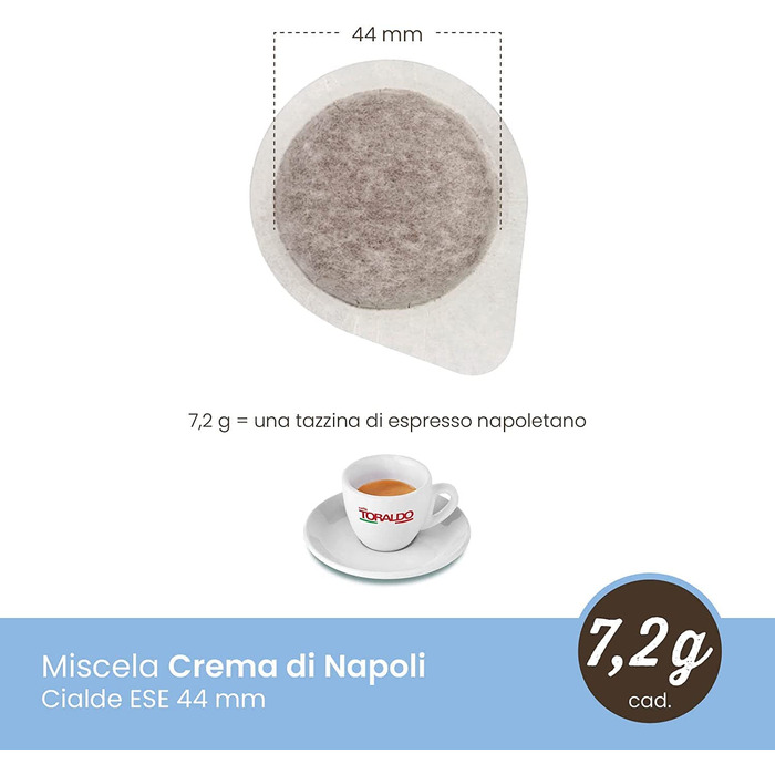 Кавові пади Caffè Toraldo Mischung Crema di Napoli ESE 44 мм, 50 шт