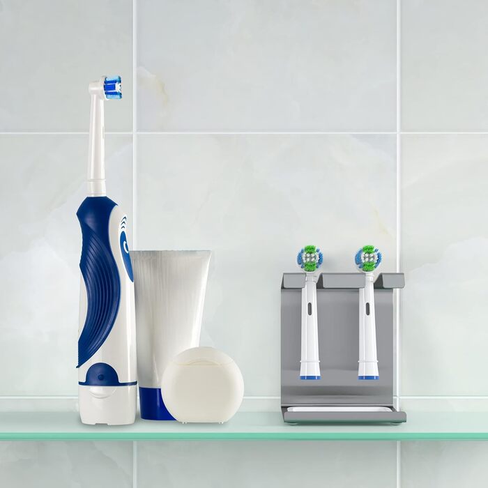 WIETRE Stainless Steel Brush Head Holder with Catch Basin | Fits Oral-B, iO, Philips Sonicare, Waterpik, Fairywill | Toothbrush Holder, Brush Head Holder (2 Pack)