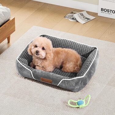 YITAHOME Dog Bed for Medium to Small Dogs, Dog Cushion, Dog Beds, 64x53cm, Non-Slip Bottom Dog Sofa, grey (51x48x15cm (L x W x H))