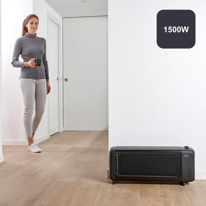 Радіатор масляний BLACK+DECKER BXRA2300E, 1500W, чорний, з мікрокерамікою