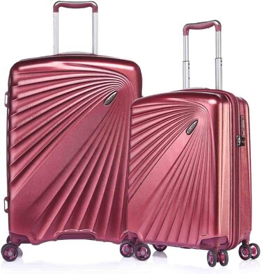 ABISTAB VERAGE Kinetic 4-Double-Wheel Trolley Large, Weighs -76cm, 106-127 Expandable, TSA Lock, ABS/PC Hard Shell Suitcase, Travel Suitcase, Burgundy (Metallic Burgundy, SM)