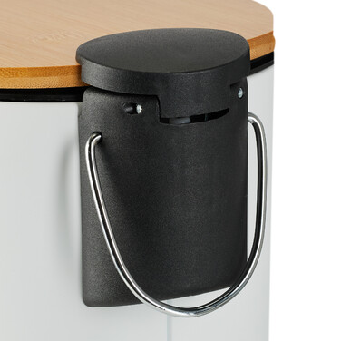 Relaxdays Waste Bin 3 l with Bamboo Lid