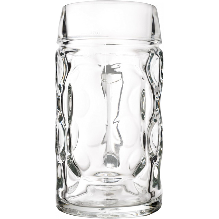 Набір скляних пивних кухлів Van Well з ручкою, 0,5 л, 2 шт. — мірні келихи для пива, придатні для посудомийки, для гастрономії