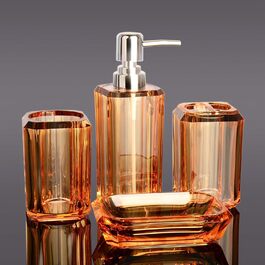 Набір аксесуарів для ванної кімнати, 4 шт. Акриловий набір для ванної: дозатор для лосьйону, стакан, тримач для зубних щіток, мильниця. Сучасний декор для ванної кімнати.