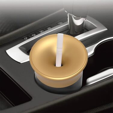 STIX-Becher Auto Aschenbecher (2-piece SET) compatible with IQOS Iluma Prime One Terea, Duo 3 Heets, GLO Neo Tobacco Sticks - gold + grey