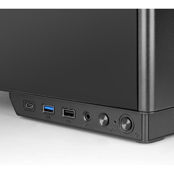 Корпус ПК Tacens SAGITTA20 з LED-дисплеєм, 3 вентилятори 120мм, скло, сітка, USB-C, чорний