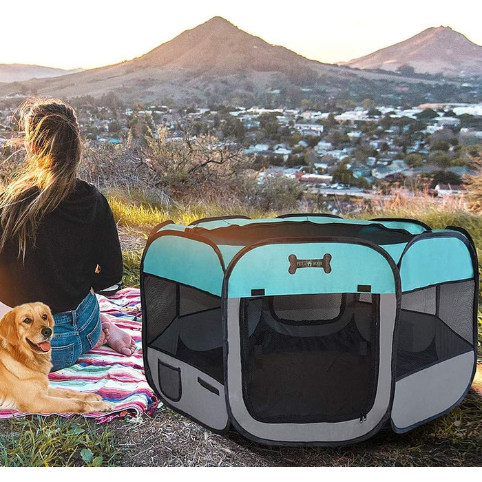 Клітка-забіг для тварин Melko Welpenlaufstall 125x125x64 см, розкладний, для собак, котів, кроликів