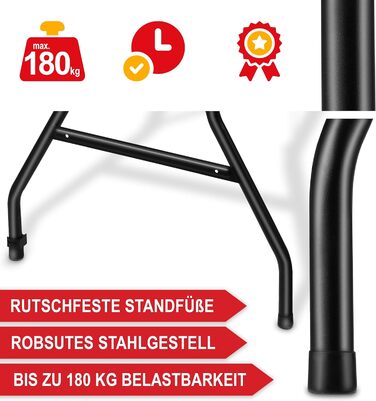 Складний стіл Onbest Holz Optik - великий садовий/кампінговий стіл з дерева для 6 осіб, буфетний стіл, з міцного пластику/алюмінію, для дому та саду