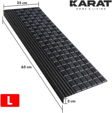 Гумові килимки на сходи KARAT - набір 5 шт. - Антиковзкі, для вулиці, 30x120 та 25x65 см
