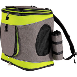 Сумка-рюкзак для транспортування котів Lionto, 34x30x42 см, сіра/зелена