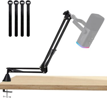 SUNMON Тримач для мікрофону HyperX QuadCast та інших - регульований кріплення для мікрофону з кабелеутримувачем, адаптер 3/8' - 5/8' для Blue Yeti, Fifine, Seiren