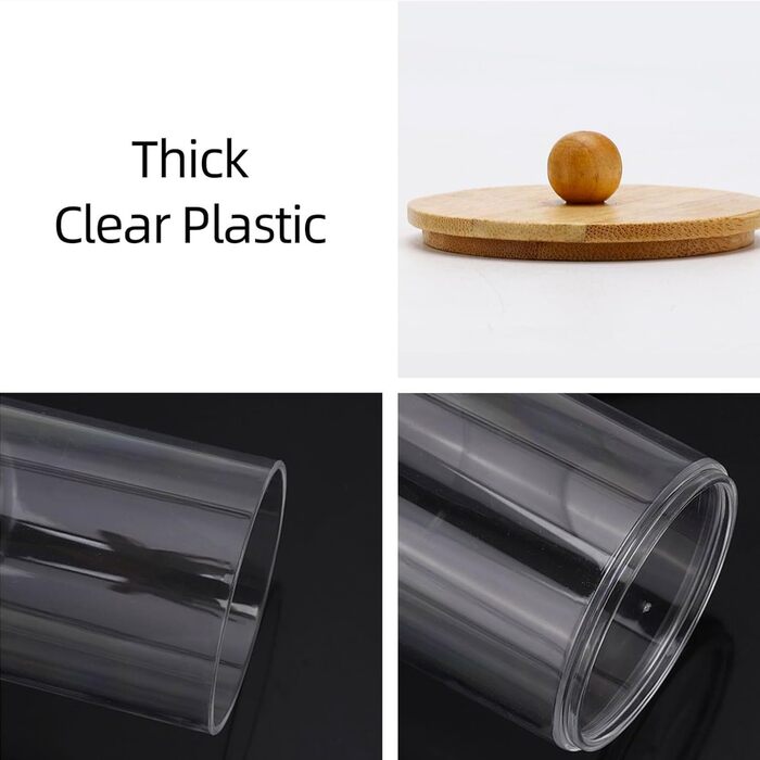 Організатор для косметики ALINK, 3 шт. Ватні палички, аптекарські склянки для ванної кімнати, бавовняні диски, нитки зубні, косметичні губки, шпильки для волосся (прозорий)