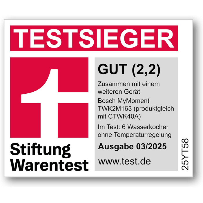 Електричний чайник Bosch MyMoment TWK2M163: 1.7 л, 2400 Вт, автоматичне відключення, захист від перегріву, покажчик рівня води, знімний фільтр від накипу, чорний матовий