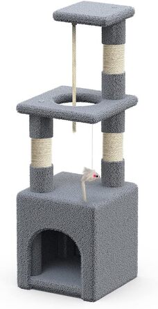 Кігтеточка Vounot Kein для котів, стабільна з платформою, висота 88 см (сірий, L)