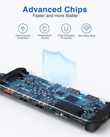 LIONWEI UC3703 Док-станція: Dual DP, Triple Display, USB-хаб 12-в-1 з 8K HDMI, 2 x USB 3.1, 100W PD, Ethernet, SD/TF-кардридер (сірий)