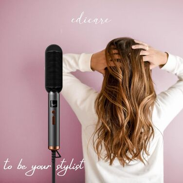 Професійна випрямляч для волосся Edicare з регулюванням температури до 200°C, PTC нагрів, для кучерявого волосся