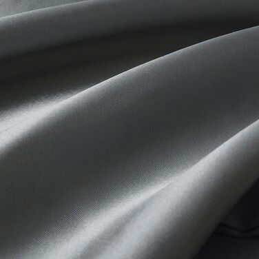 Комплект сатинової постільної білизни Boqingzhu 135x200 см, люксовий гладкий шовк, підковдра на блимавці та наволочка 80x80 см, темно-сірий