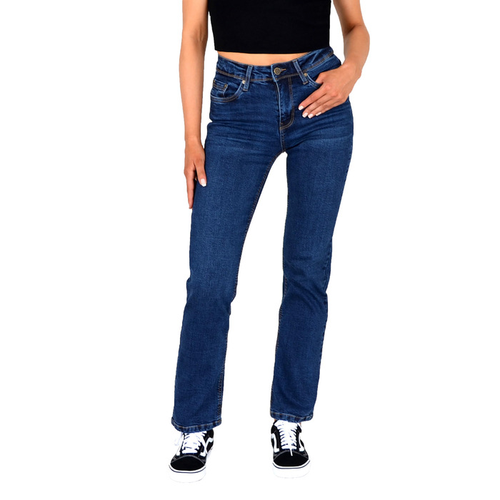 Джинси жіночі ESRA Straight Jeans з еластичного деніму, висока талія, прямі, великі розміри до 40