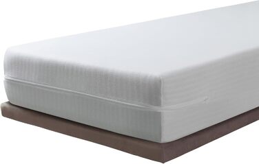 Savel - Stretch and Breathable Mattress Cover | 100x190 cm | with Perfect Fit/Mattress Protector/Zippered Cover. Cotton-blend fabric. Suitable for mattresses up to 30 cm high.