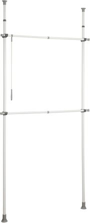 WENKO Telescopic Wardrobe System Hercules Basic (White, Single)