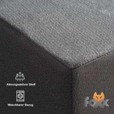 Піна-поліуретановий куб Foxx M-L 50x45x40 см з чохлом, темно-сірий ортопедичний куб для розвантаження хребта і міжхребцевих дисків