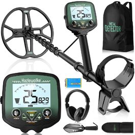 Металошукач професійний для дорослих Metalldetektor з 13'' водонепроникною котушкою DD, частота 19.23 кГц для пошуку срібла та золота, регульована балансування ґрунту, 3 режими пошуку, глибина виявлення 12''