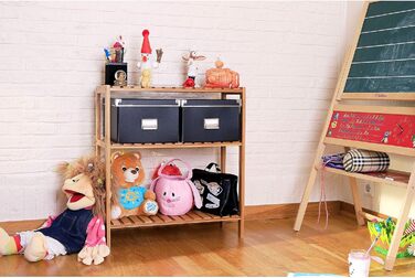 dibea Shoe Rack with 3 Shelves, Shoe Cabinet, Bathroom Shelf, Living Room Shelf, Standing Shelf, Bamboo Shelf, Bathroom Shelf, Bookshelf, Kitchen Shelf, 60x26x66 cm, natural color, Natural