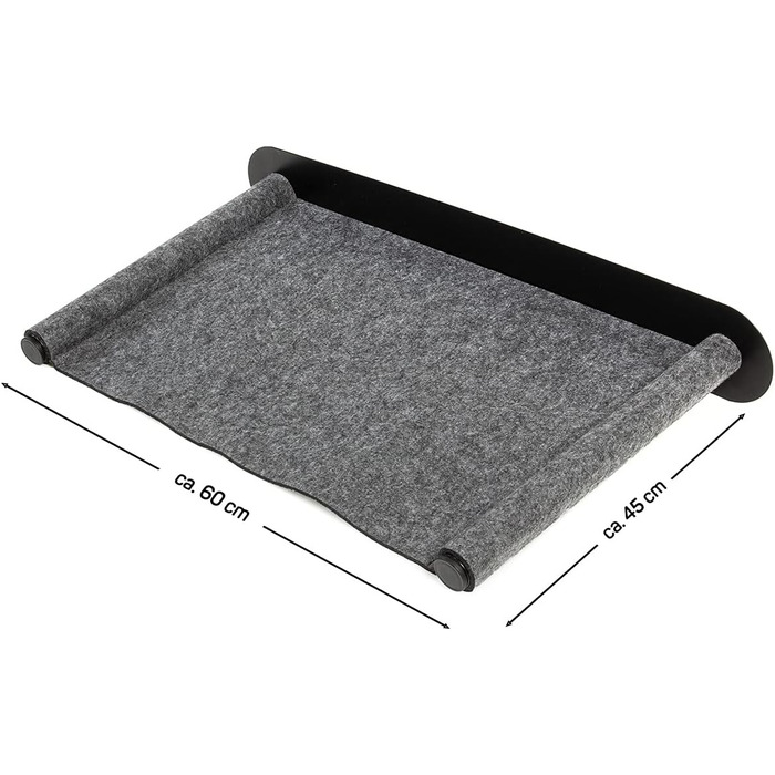 Гамак для кота з фетру на стіну, CanadianCat, 65x35x10 см, антрацит