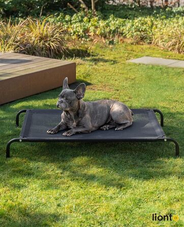 Textilene fabric dog bed, (L) 100 x 76 cm, (L 106 x W 62 x H 15 cm, Black)