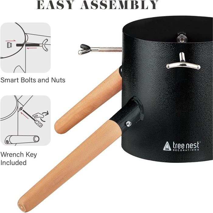 Підставка для ялинки Tree Nest - міцна та надійна, для ялин з діаметром стовбура до 15 см та висотою до 3,5 м. Білий колір, з резервуаром для води.