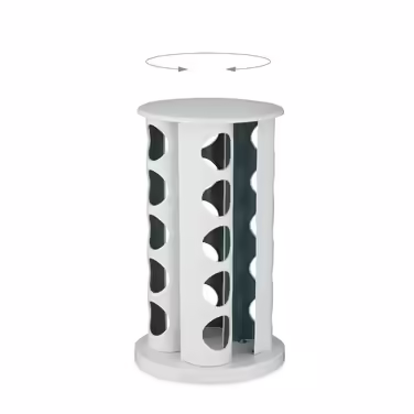Relaxdays White Spice Carousel with Wood-Look Finish