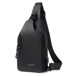 Чоловіча сумка-слінг через плече Crossbody: водонепроникна нагрудна сумка для прогулянок, їзди на велосипеді та роботи (Чорна)