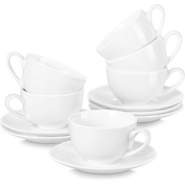 LOVECASA Кавовий сервіз з порцеляни, Sweet, 12-ти частинний, 230 мл, білий, для 6 осіб