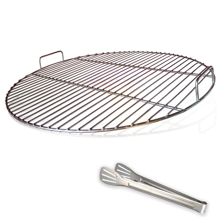 Нержавійна решітка для гриля 304, діаметр 54.5 см, для вугільних грилів 57 см (Weber), замінна решітка для кулькових грилів, з кліпсами для гриля