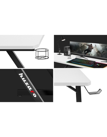 Кутовий ігровий стіл Huzaro HERO 7.0 з підстаканниками, білий