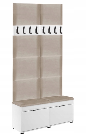 Обувниця з сидінням MG Meble Grzybek, 100 x 50 x 37 см, біла