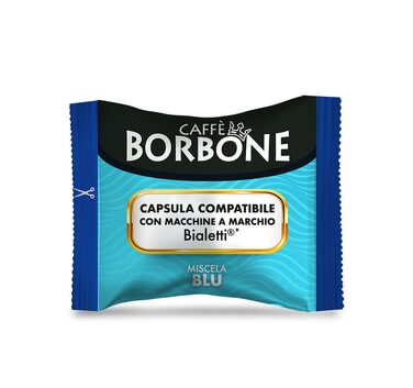 Кава в капсулах Caffè Borbone Blue Mixture (Синя суміш), сумісні з кавомашинами Bialetti, 100 шт
