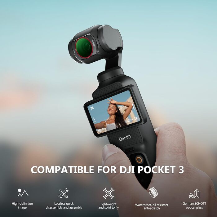 Набір фільтрів STARTRC для DJI Osmo Pocket 3 Creator Combo: CPL, ND 8, ND 16, ND 32, ND 64, ND256 (магнітні, версія з алюмінію)