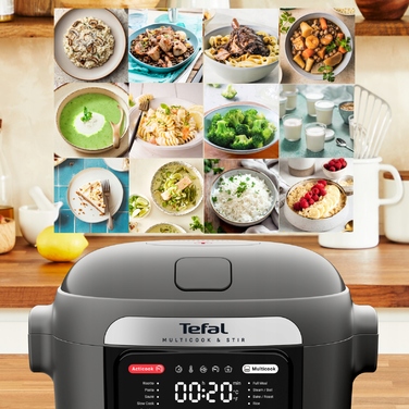Мультиварка-тушківець Tefal Multicook&Stir MY720B, 6 л, 12 програм, функція перемішування