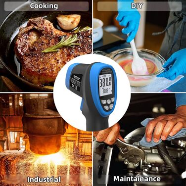 Інфрачервоний термометр Kethvoz KE-1500 (синій) -50℃ - 1500℃, подвійний лазер, D:S=30:1