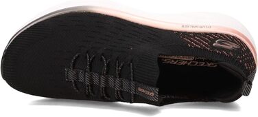 Кросівки Skechers D'lux Walker Let It Glow жіночі, чорні з рожево-золотою окантовкою, 39 EU